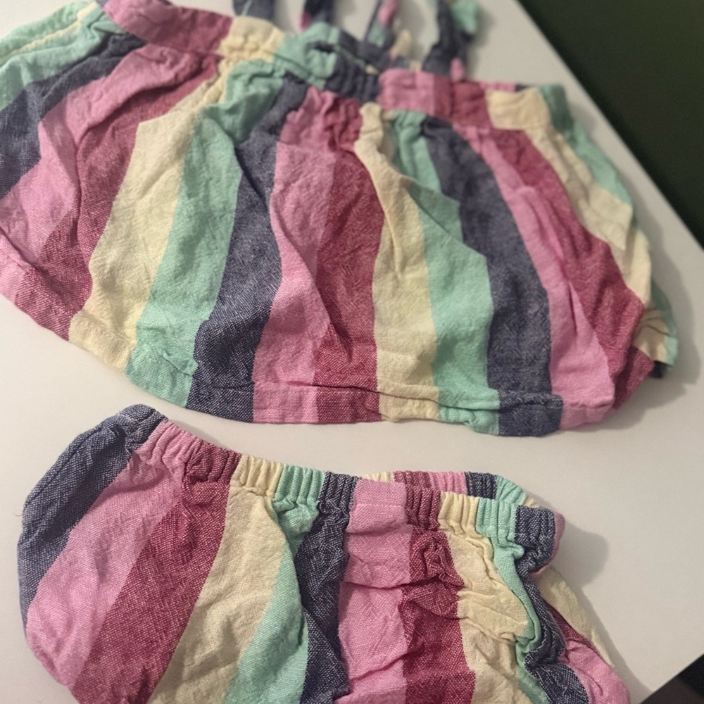 Old Navy Pastel Striped Diaper Cover Set